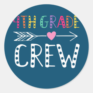 4th Grade Crew 1st Day Of School Fourth Grade Classic Round Sticker