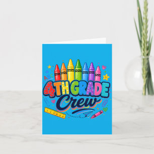 4th Grade Crew Retro Crayon Back To School Boy Card