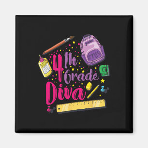 4th Grade Diva First Day Of School Girl Clothes Gi Magnet