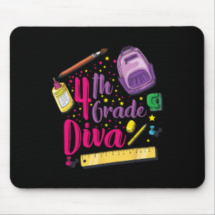 4th Grade Diva First Day Of School Girl Clothes Gi Mouse Pad