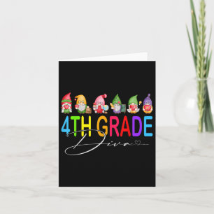 4th Grade Diva Gnomes Back To School Card