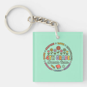 4th Grade Dream Team Teacher Student Classroom Key Ring
