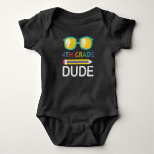 4th Grade Dude Back To School Student Boy Gift Baby Bodysuit