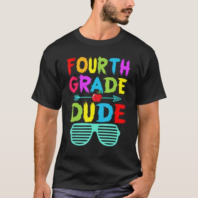 4th Grade Dude Cute Fourth Grade Boys Kids T-Shirt (Front)