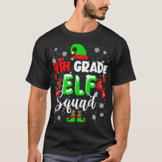 4th Grade ELF Squad Funny Christmas ELF Kids Teach T-Shirt