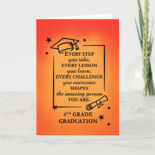 4th Grade Graduate Inspirational Quote Sunrise Card