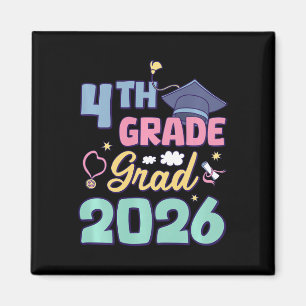 4th Grade Graduation 2026 Proud Grad Graduate Kids Magnet