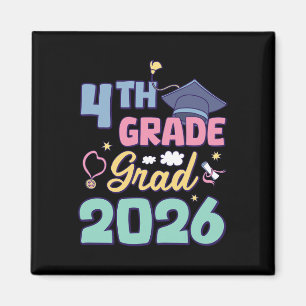 4th Grade Graduation 2026 Proud Grad Graduate Kids Magnet