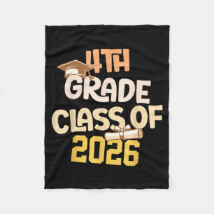 4th grade graduation class 2026 school graduate fleece blanket
