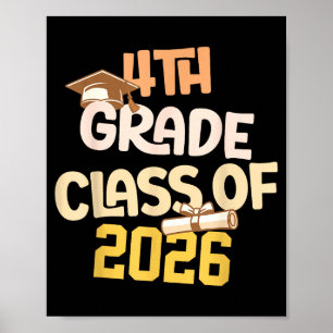 4th grade graduation class 2026 school graduate  poster
