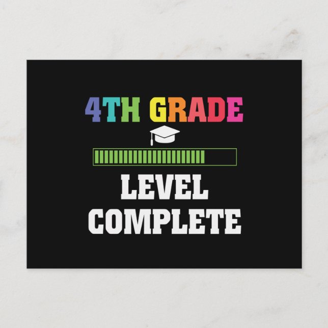 4th Grade Graduation Level Complete Student Gift Postcard (Front)