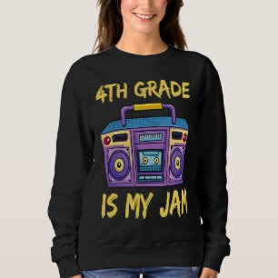 4th Grade Is My Jam School Retro 80s Boombox Stude Sweatshirt