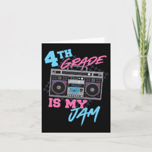 4th Grade Is My Jam - Vintage 80s Boombox Teacher Card
