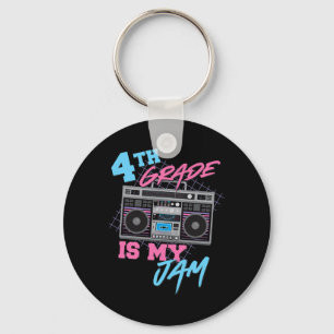 4th Grade Is My Jam - Vintage 80s Boombox Teacher Key Ring