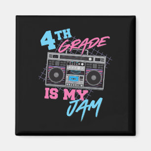 4th Grade Is My Jam - Vintage 80s Boombox Teacher Magnet