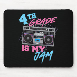 4th Grade Is My Jam - Vintage 80s Boombox Teacher Mouse Pad
