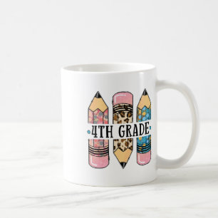 4th Grade Leopard Pencil Ck To School Teachers Stu Coffee Mug