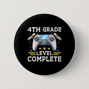 4th Grade Level Complete Gamer Cl Of 2025 Graduati 6 Cm Round Badge