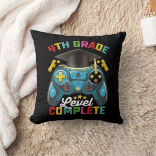 4th Grade Level Complete Graduation Gaming Gamer Cushion