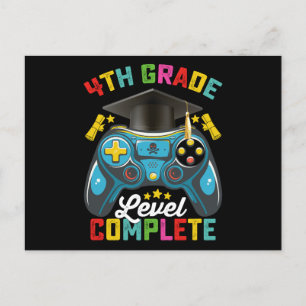 4th Grade Level Complete Graduation Gaming Gamer Postcard