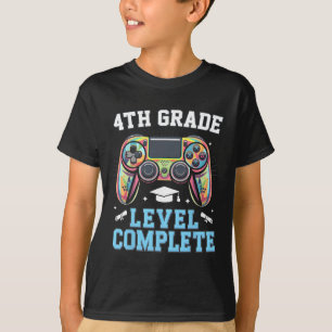 4th Grade Level Complete Last Day Of School Gamer T-Shirt
