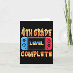 4th Grade Level Complete Last Day Of School Gradua Card