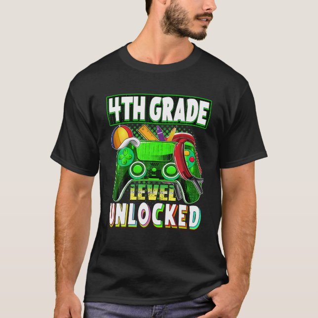 4Th Grade Level Unlocked 4Th Grader Graduation 202 T-Shirt (Front)
