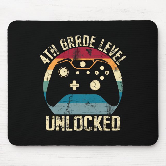 4th Grade Level Unlocked Ck To School First Day Ga Mouse Pad (Front)