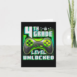 4th Grade Level Unlocked Funny Gamer Boys Back To Card