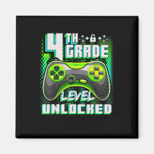 4th Grade Level Unlocked Funny Gamer Boys Back To Magnet