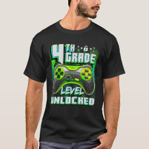 4th Grade Level Unlocked Funny Gamer Boys Ck To Sc T-Shirt