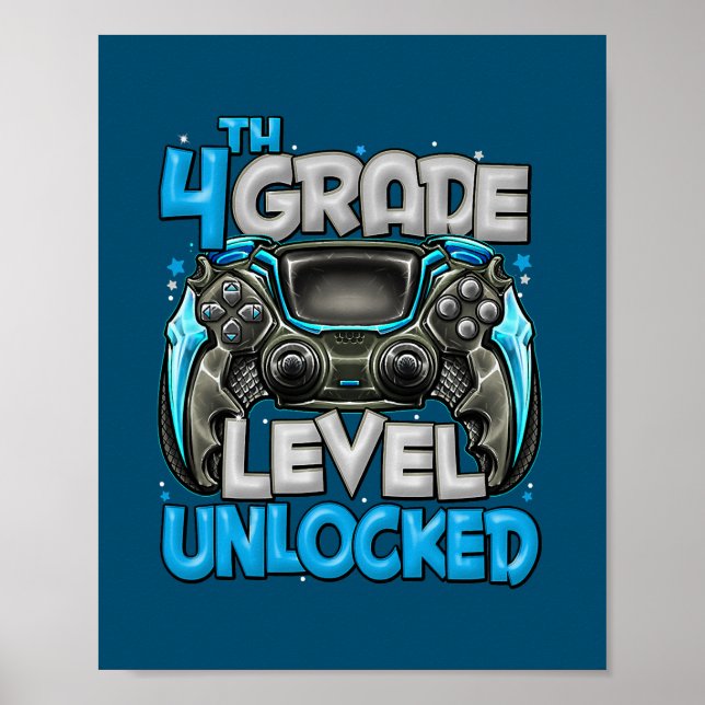 4th Grade Level Unlocked Game On 4th Grade Back Poster (Front)