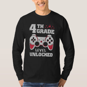 4th Grade Level Unlocked Gamer Back To School Kids T-Shirt