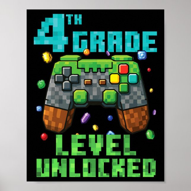 4th Grade Level Unlocked Gamer Controller Ck To Sc Poster (Front)