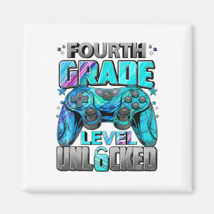 4th Grade Level Unlocked Gaming Gamer Boys Back To Magnet