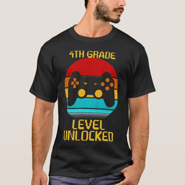 4th grade level unlocked T-Shirt (Front)