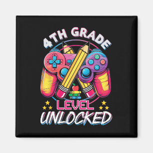 4th Grade Level Unlocked Video Game Back To School Magnet