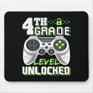 4th Grade Level Unlocked Video Game Back To School Mouse Pad
