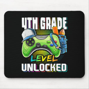 4th Grade Level Unlocked Video Game Back To School Mouse Pad