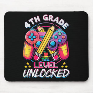 4th Grade Level Unlocked Video Game Back To School Mouse Pad