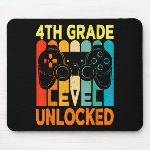 4th Grade Level Unlocked Video Game Back To School Mouse Pad