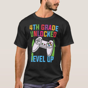 4TH GRADE LEVEL UNLOCKED Video Game Back to School T-Shirt