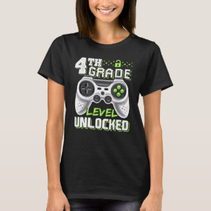 4TH GRADE LEVEL UNLOCKED Video Game Back to School T-Shirt