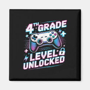 4th Grade Level Unlocked Video Game First Day Boy Magnet