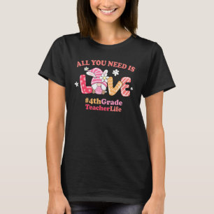 4th Grade Love Easter Teacher Life 2022 Spring Gno T-Shirt