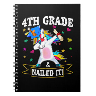 4th Grade Nailed It Dabbing Unicorn Class Of 2021 Notebook