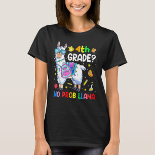4th Grade No Prob Llama Back To School Outfit T T-Shirt