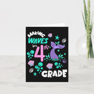 4th Grade Pupil Happy 1st Day Back To School Merma Card