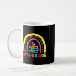 4th Grade Rainbow Apple Ck To School Kids Teachers Coffee Mug