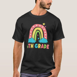 4th Grade Rainbow Girl Boys Teacher Hello 4th Grad T-Shirt